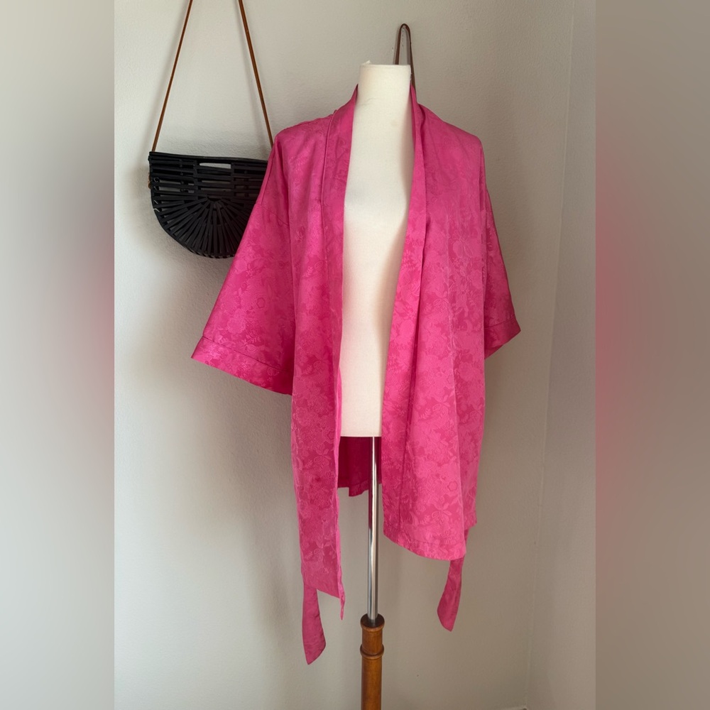 Valerie Stevens Pink Paisley Floral Robe, Size Small